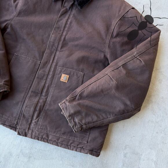 Vintage Y2K Carhartt J22 DKB brown arctic work wear jacket - Picture 4 of 8